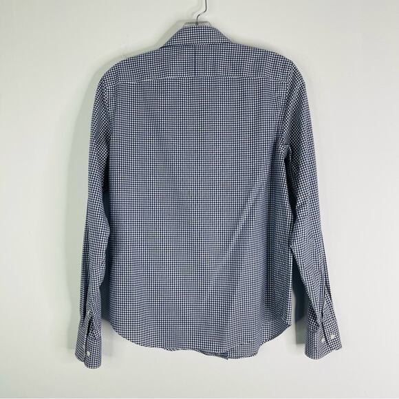 Chaps blue white gingham check preppy academia coastal button front top small - Picture 5 of 5